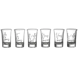 shumee Set 6 kozarcev z napisi Verres