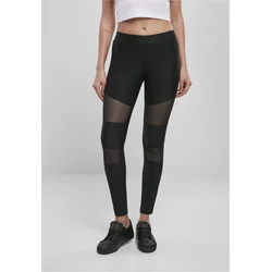 Womens Tech Mesh Rib Leggings - Black