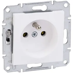 Schneider Electric Enojna vtičnica z ozemljitvijo brez okvirja, bela ASFORA