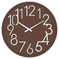 Autronic Stenska ura dia. 60 cm, MDF, rjava (HW4023 BRN)
