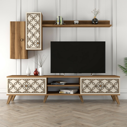 HANAH HOME TV polica Class S Walnut Cream