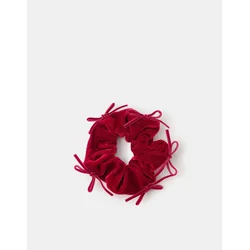Monsoon Children Gumica za kosu Velvet Schrunchie, Crvena