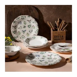 24-delni jedilni servis, večbarven porcelan