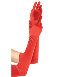 Leg Avenue Extra Long Satin Gloves 16B Red