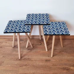 Hanah Home Set klub stočića 3Shp397, 3 komada, Bela