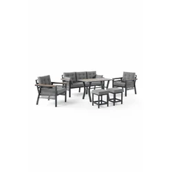 HANAH HOME Baštenska garnitura Lilyum 3+1+1+2 Grey