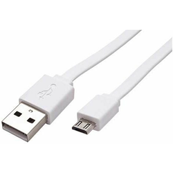 ROLINE USB 2.0 - USB A(M) -> micro USB B(M), 1m, plochý, bílý 11028761