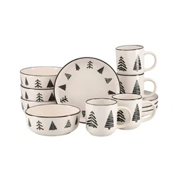 Creatable SERVIS ZA ZAJTRK Nordic Christmas Black