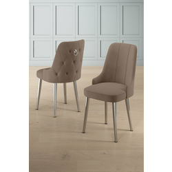 HANAH HOME Set 4 stolice Newa Cappuccino Chrome