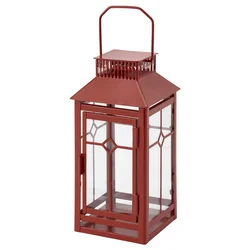 VINTERFINT Fenjer za čajnu svećicu,unutra/spo, crvena, 22 cm
