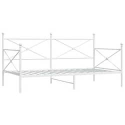 Vidaxl Dnevna postelja brez vzmetnice Bela 107x203 cm Jeklo