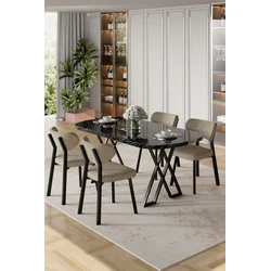Hanah Home Trpezarijski set, 5 komada, Bež