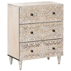 Sideboard za Pohranu Bijelo 60 x 33,5 x 75 cm Čvrsto drvo manga