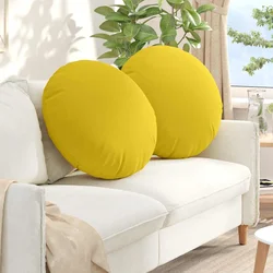 Jastučići za sjedenje 2 pcs Svijetlo žuta O60 x 21 cm tkanina