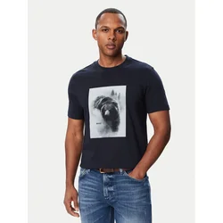BOSS Majica 50571288 Mornarsko modra Regular Fit