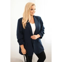 Kesi Włoski Elegant Plus Size womens blazer navy