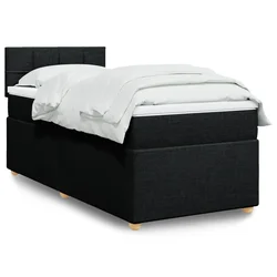 Box spring postelja z vzmetnico črn 90x190 cm blago