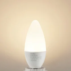 Lindby LED svečka, E14, C35, 4,5W, opal, 3000K, komplet 3 kosov