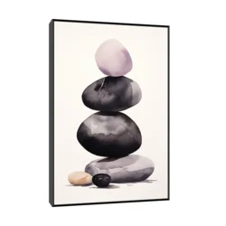 Canvas Slika na platnu Kamenčići, 100x150 cm, Sa ramom, Crna