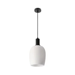 Luster na sajli WOLKEN 1xE27/40W/230V bela/crna