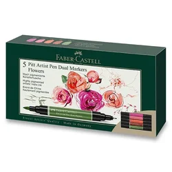 Marker obostrani Pitt artist 5boja Flowers india ink Faber Castell 162007 sortirano