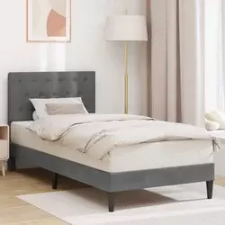 Krevetna konstrukcija s uzglavljem Tamnosiva 90 x 200 cm Baršun