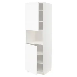 METOD Visoka omara za mv pečico+2vr/plc, bela Enköping/bela imitacija lesa, 60x60x200 cm