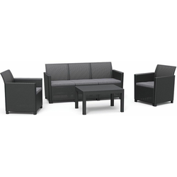 Keter Baštenska garnitura Claire 3 seater, grafit