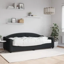 Dnevni krevet s madracem crni 90 x 200 cm od tkanine
