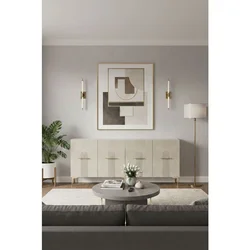Hanah Home komoda Ida 180, 180 cm, bela / travertin / zlatna