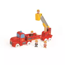 janod® lesena igrača gasilski avto z dodatki