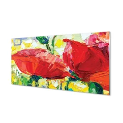 tulup.si Steklena slika Rdeče rože 120x60 cm 2 obešalnika