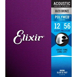 ELIXIR STRUNE 12-56 LIGHT MEDIUM POLYWEB ACOUSTIC