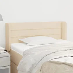 Vidaxl Vzglavje z ušesi krem 103x16x78/88 cm blago