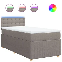 Vidaxl Box spring postelja z vzmetnico taupe 80x200 cm blago