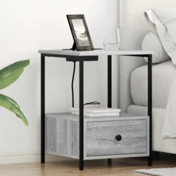 Noćni ormar 2 pcs Siva Sonoma 42 x 41 x 56 cm Konstruirano drvo