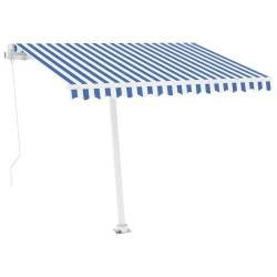 MAISON CHIC Prostostoječa ročno zložljiva tenda - Senčniki 300x250 cm modra/bela, (22038575)
