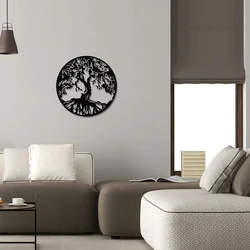 Wallity Zidna dekoracija Tree, 60x60 cm, 1.2mm, Crna
