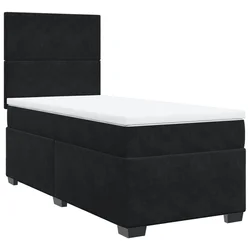 Vidaxl Box spring postelja z vzmetnico črna 90x200 cm žamet