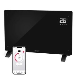 Sencor - Pametni električni konvektor/direktni grejač 2000 W IP24 Wi-Fi crna + daljinski upravljač