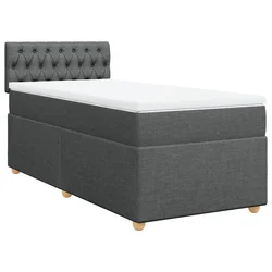 vidaXL vidaXL Box spring postelja z vzmetnico temno siva 90x190 cm blago, (21291284)