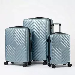 Set kofera 3u1 u ledeno plavoj boji - Chevron dezen