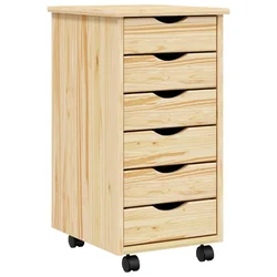 Pokretni ormar s ladicama MOSS Prozirni lak 34 x 39 x 65,5 cm