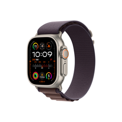 Apple Watch Ultra2 Cellular, 49mm Titanium Case with Indigo Alpine Loop - Medium