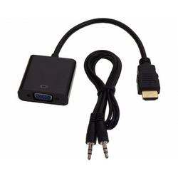 FAST ASIA Adapter HDMI (M) - VGA D-sub (F) + Audio kabl 3.5mm (MM) crni