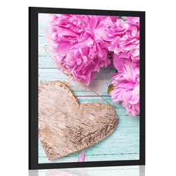 Plakat potonike in srček iz breze - 20x30 silver
