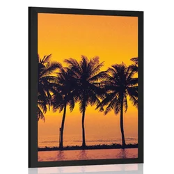 Plakat sončni zahod nad palmami - 40x60 no frame
