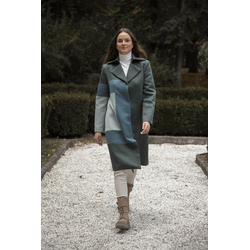 BOUCLÉ MODA Ženski kaput Kvadrat, Maslinasti