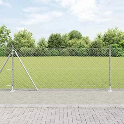 Ograde od lanca s betonskom podlogom 10 x 1 m Pocinčani čelik