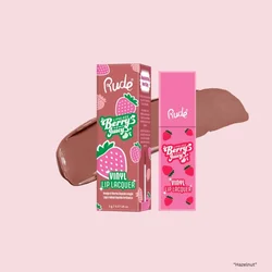 Tečni Ruž za Usne Berry Juicy Vinyl Lip Lacquer Hazelnut | RUDE COSMETICS | Ecobeauty